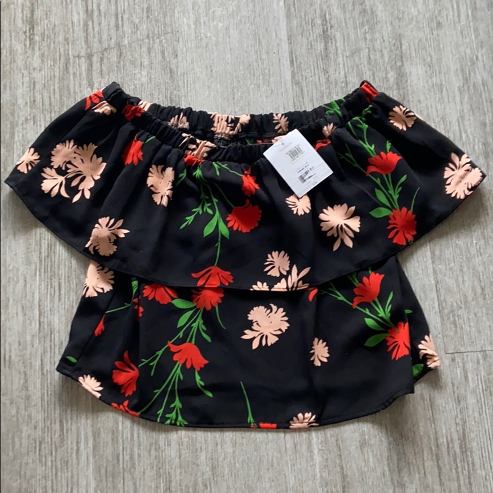 NWT Floral Off-the-Shoulder Top